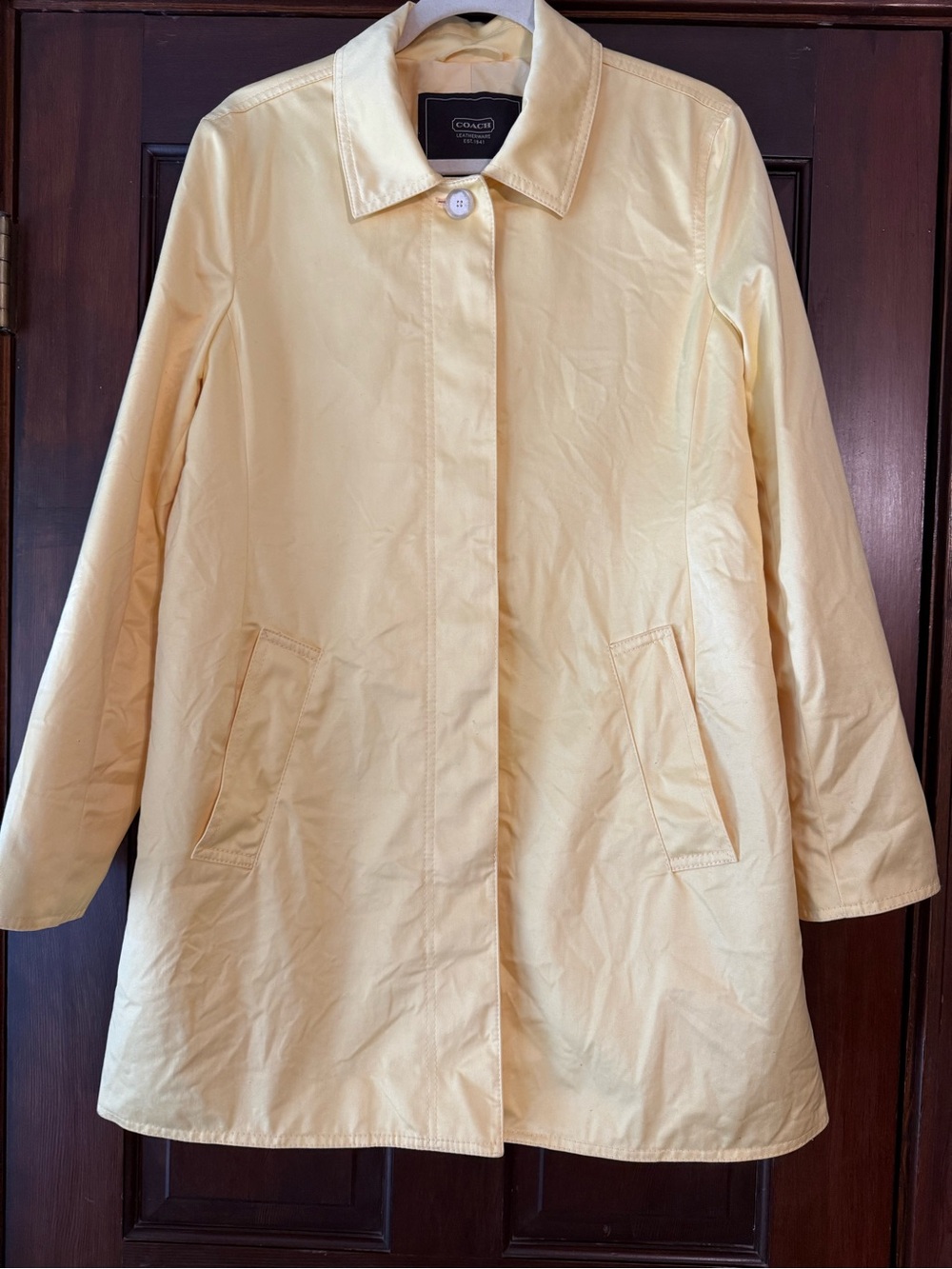 Coach Pale Yellow Single-Breasted Trench Coat